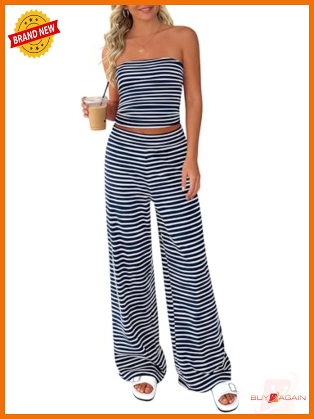 PRETTYGARDEN Women's Striped 2 Piece Lounge Sets